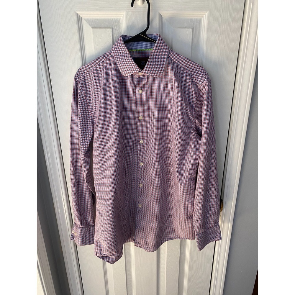 Tattersall London Men's Dress Shirt Size 16 34/35 Preppy Work Long Sleeve Casual